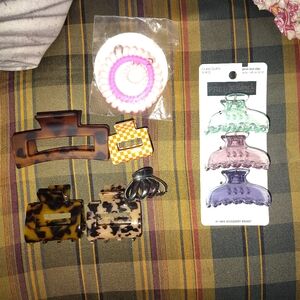 Multi Hair Ties And Claws,All Together (NWT)